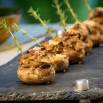 Crispy Button Mushrooms with Herbs & Melted Cheese
