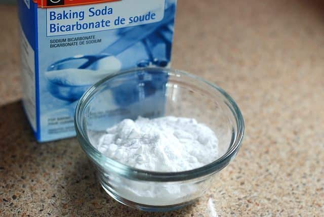 Baking soda in bowl.