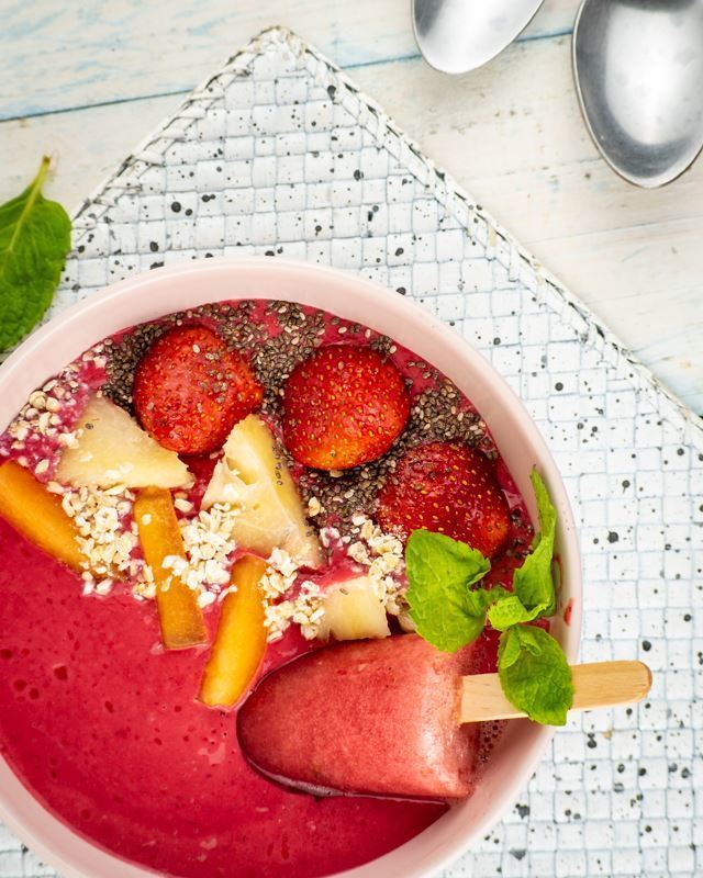 Blackberry Smoothie Bowl with Watermelon Popsicles