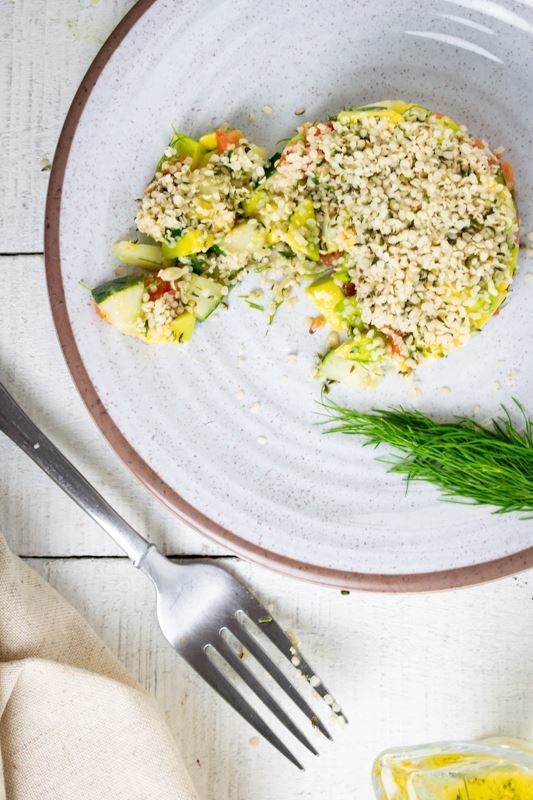 Hemp Seed Salad on a plate.