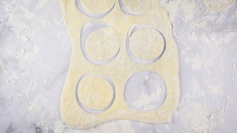 How to Make Mochi Ice Cream Step 6 Rolled out dough, cut into circles.
