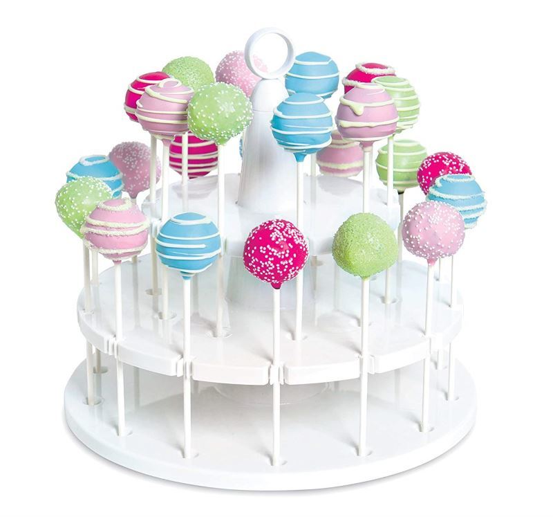 White 2-tier cake pop stand.