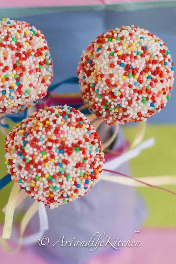 Confetti cake pops.