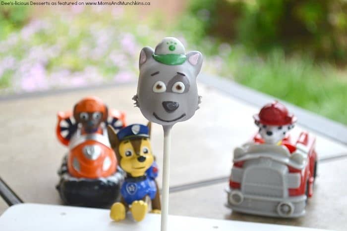 Paw Patrol cake pops.