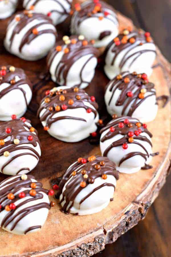 Red velvet cake balls.