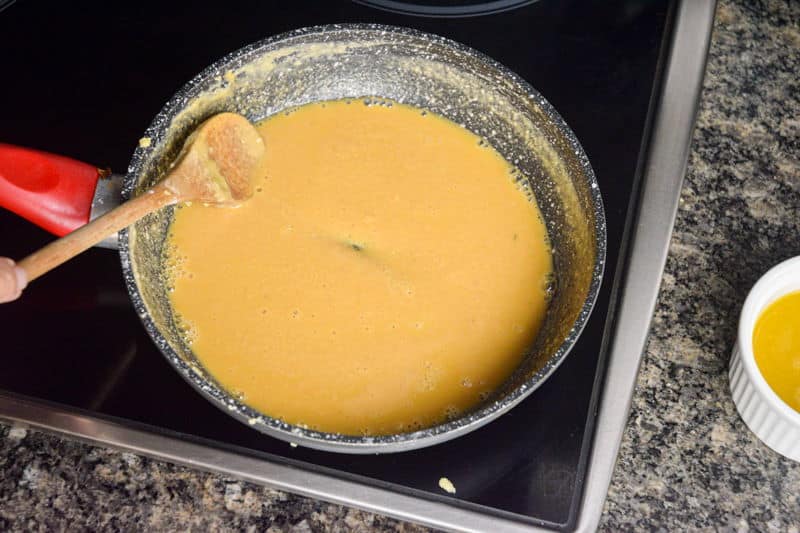 Blond roux in a frying pan.