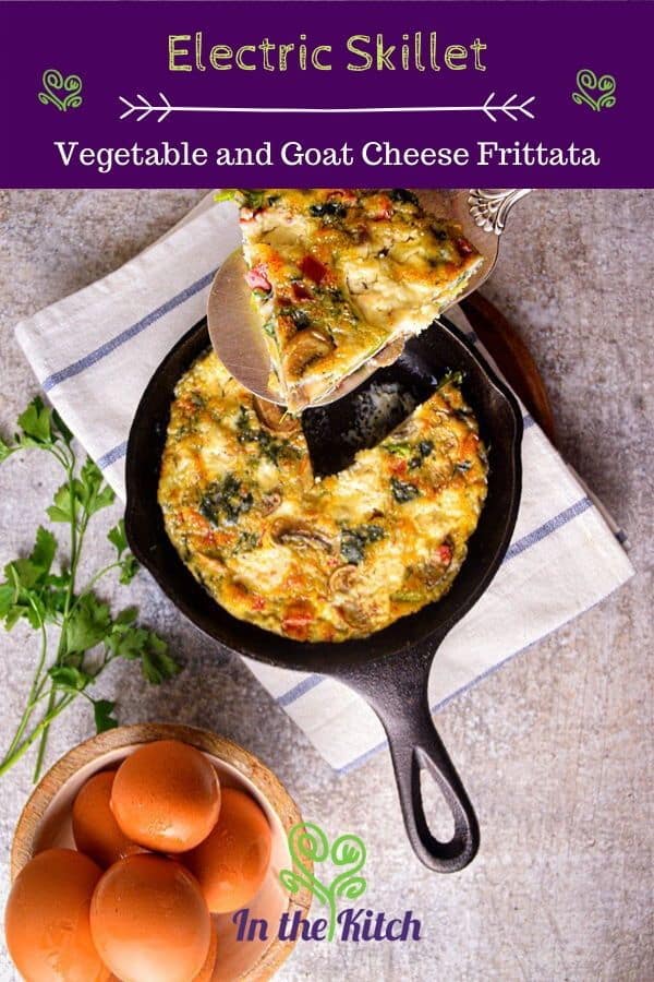 Electric Skillet Vegetable and Goat Cheese Frittata - In the Kitch