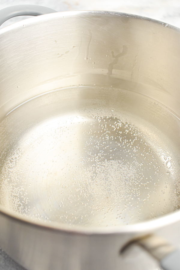 Pot of hot water.
