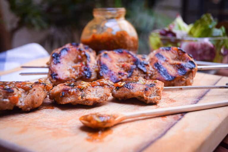 Grilled Pork Skewers with Jerk Sauce In the Kitch