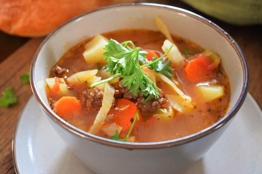 Hearty Beef Cabbage Soup In The Kitch