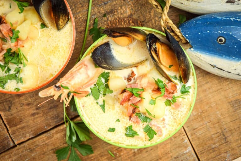 Electric Skillet Seafood Chowder In the Kitch