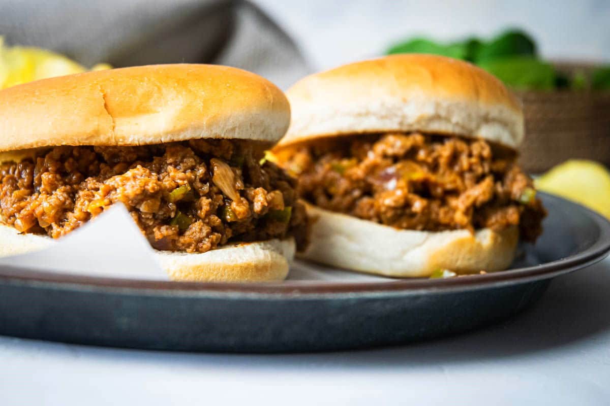 Sloppy Joes on a serving dish.