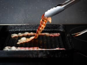 Bacon in grill pan.