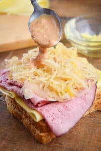 Sauerkraut on sandwich.
