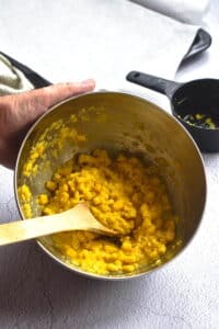 Corn nugget mixture in a bowl.