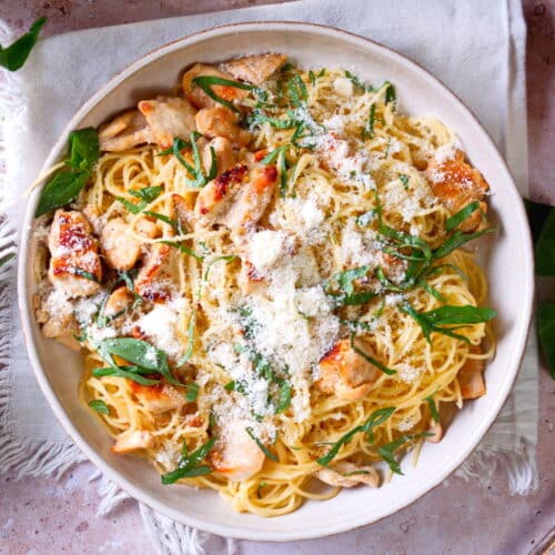 Lemon Basil Pasta (with Chicken) - In the Kitch