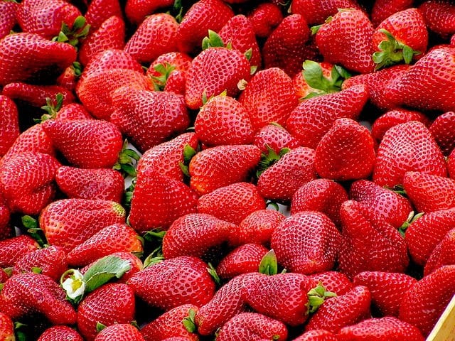 Fresh strawberries.