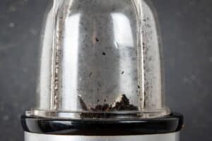 Ground vanilla bean in magic bullet.