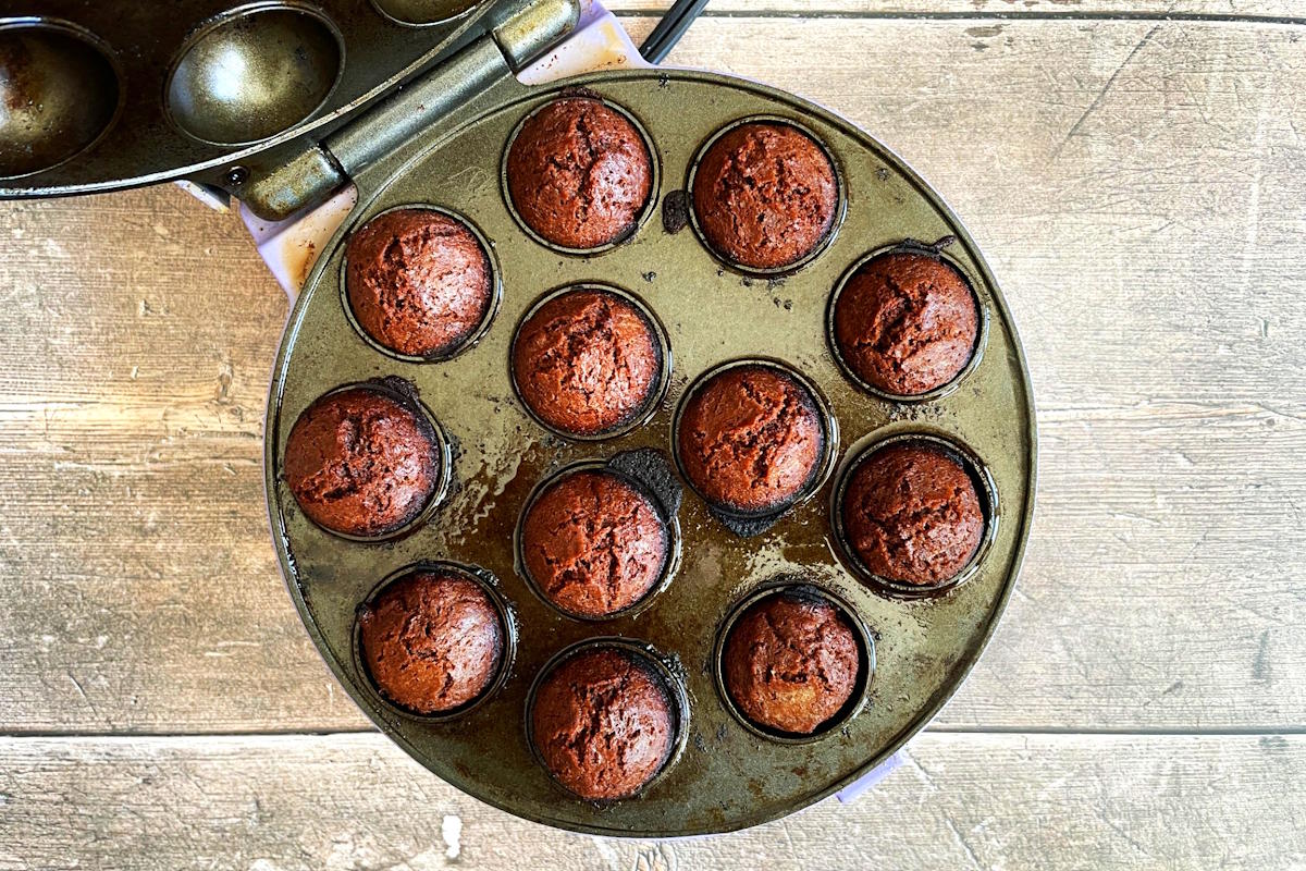 Brownie bites baked in cake pop maker.