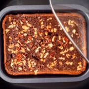 Brownies in electric skillet.