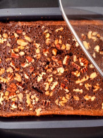 Brownies in electric skillet.