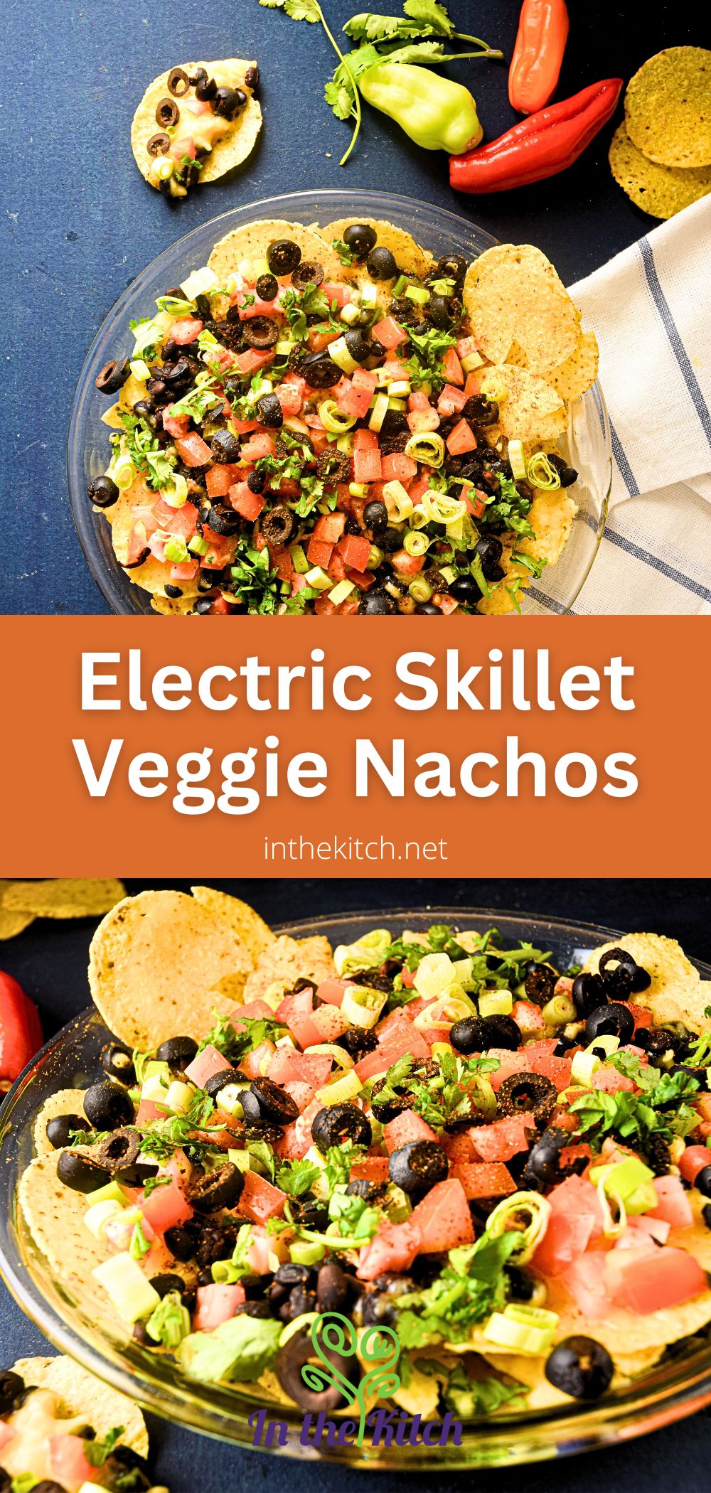 Electric Skillet Veggie Nachos In the Kitch