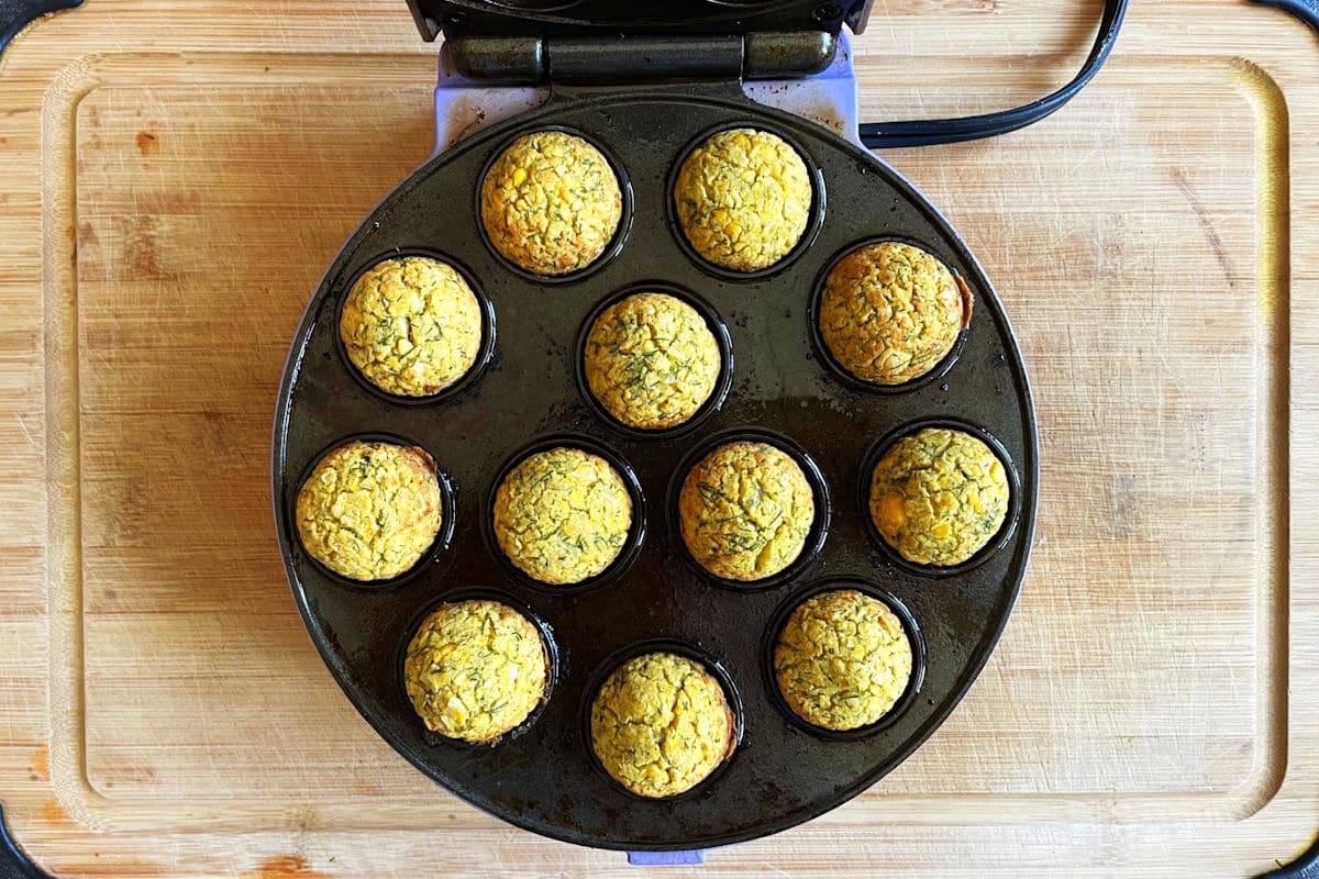 Falafel baked in cake pop maker.