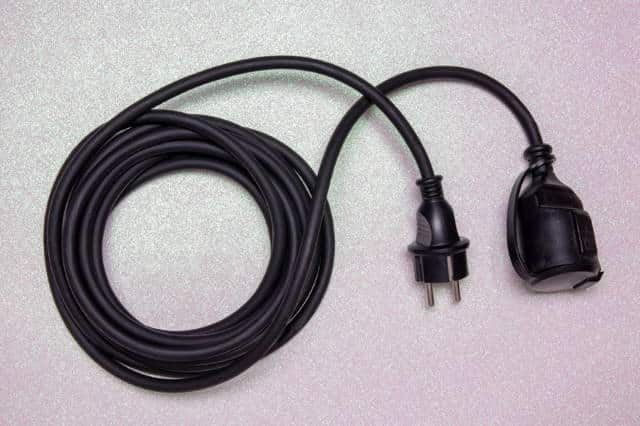 black extension cord