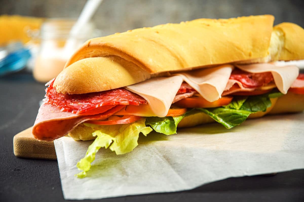 Cold cut trio sub sandwich.