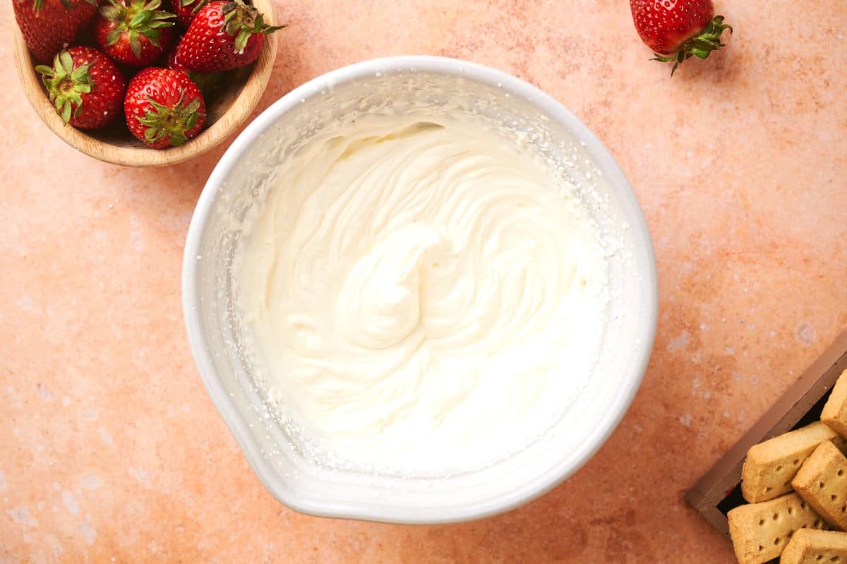 Whipped cream in a bowl.